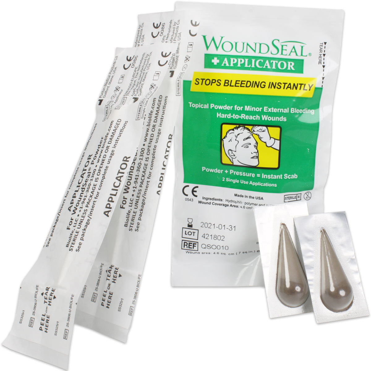 QR WoundSeal + Applicator for Nosebleeds, 2 Applications