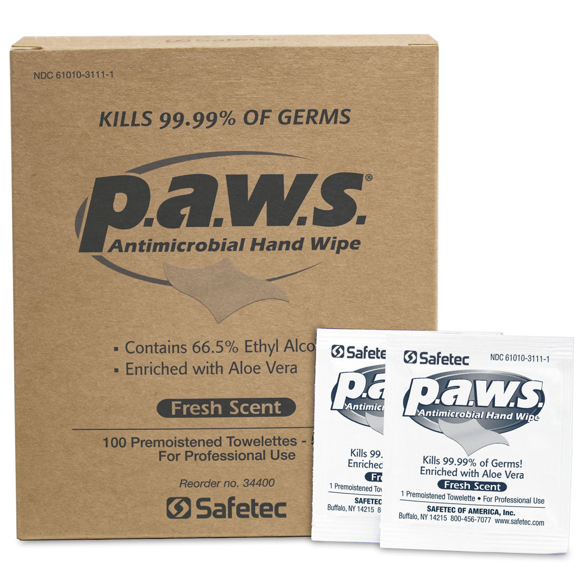 5″x8″ Personal Antimicrobial (Kills Germs) Wipes, 100 per box
