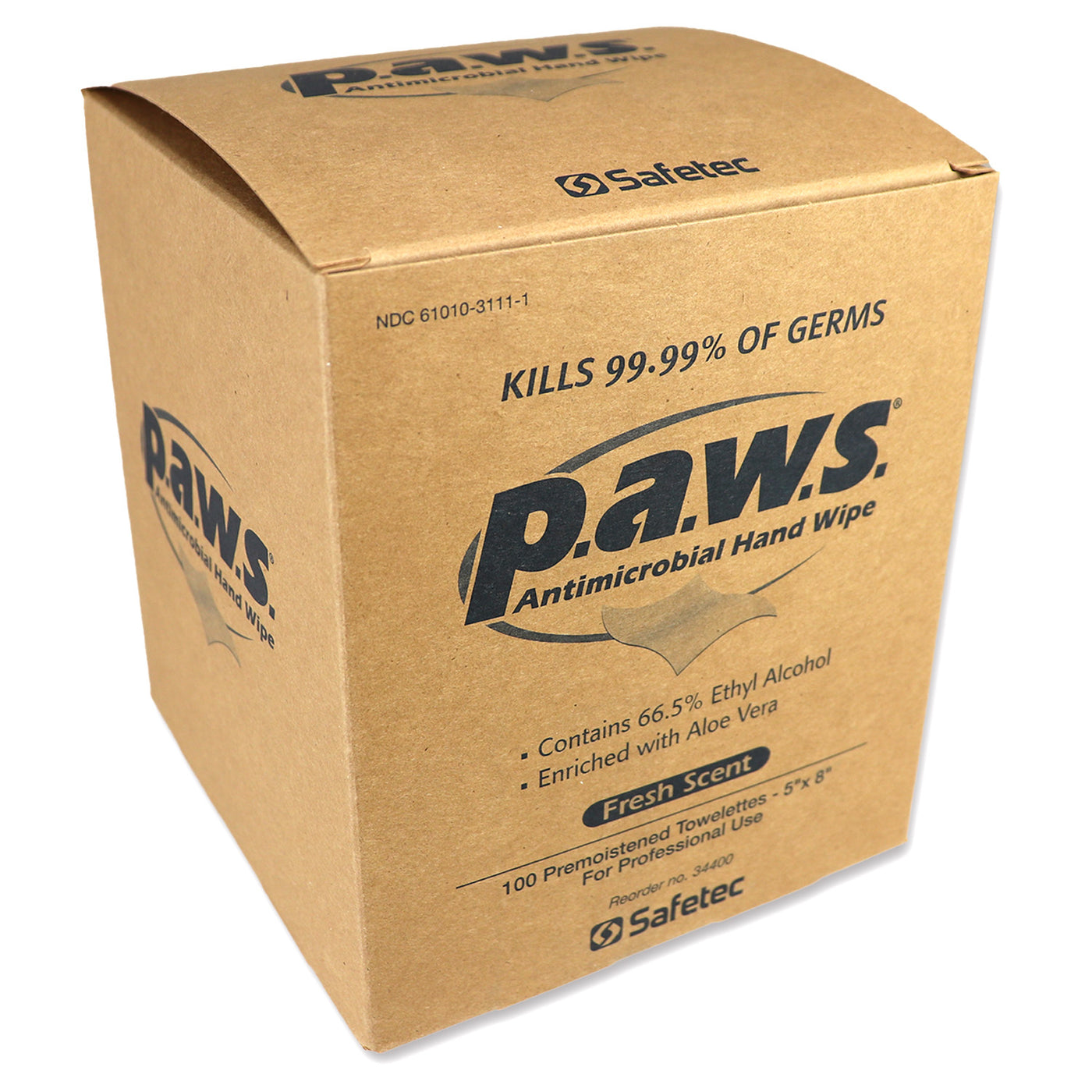 5″x8″ Personal Antimicrobial (Kills Germs) Wipes, 100 per box