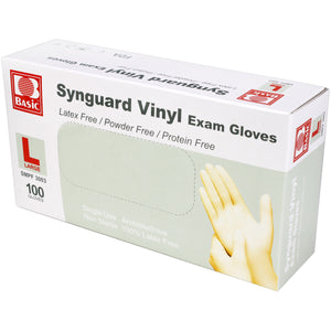Powder Free Vinyl Exam Gloves – Large, 100/Bx
