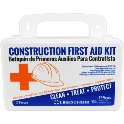 Bilingual OSHA Contractors First Aid Kit for Job Sites up to 10 People