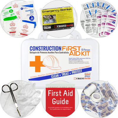 Bilingual OSHA Contractors First Aid Kit for Job Sites up to 10 People