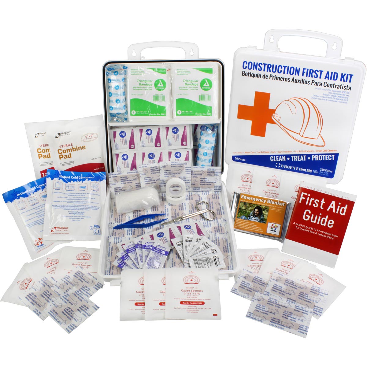 Bilingual OSHA Contractors First Aid Kit, 238 pieces