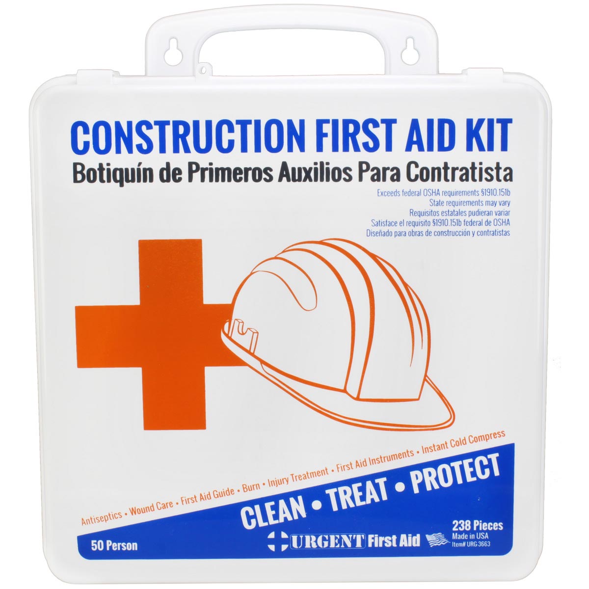 Bilingual OSHA Contractors First Aid Kit, 238 pieces