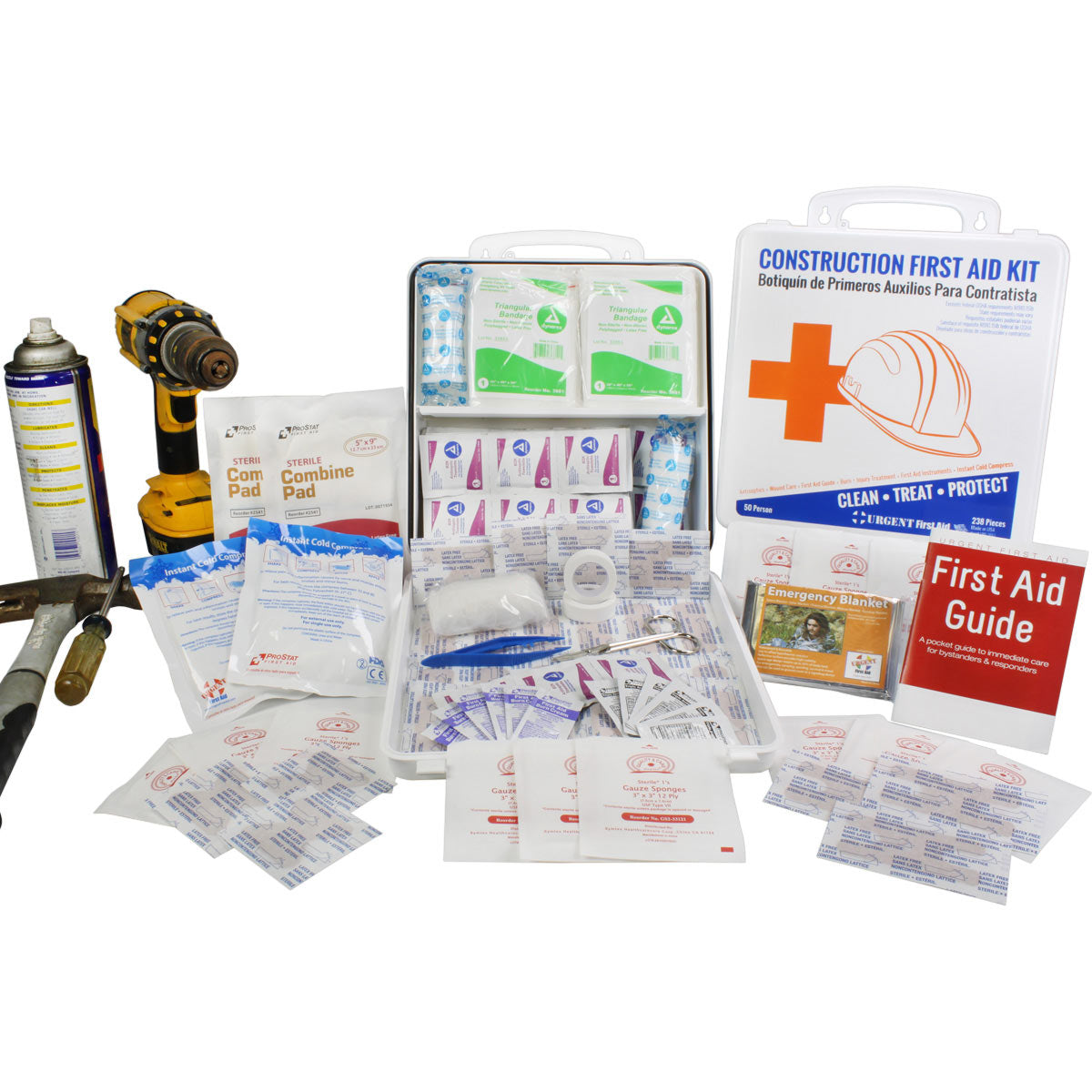 Bilingual OSHA Contractors First Aid Kit, 238 pieces
